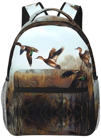 CHRYSM Rucksack für Mädchen, Jungen, Teenager, Schultasche, Büchertasche, Neuheit Kolibri, Tagesrucksack für High School, Uni, Reisen, Arbeit, Jagd fliegende Wildnis, One size