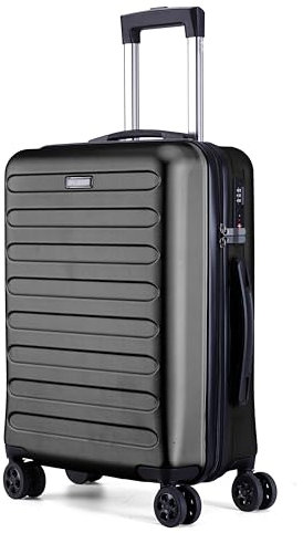 FLIEE Cabin Suitcase Hard Shell | Lightweight Suitcase | Telescopic Handle | TSA 3 Digit Combination Lock | 55x40x20cm cabin | Suitable for Ryanair, Easyjet, Jet 2 Paid Carry-ons | (BLACK, CABIN 20'')