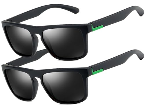 LEDING&BEST Polarisierte Sonnenbrille Herren Damen für Autofahren Angeln | Leicht,Quadrat- Rahmen, TAC-HD polarisiert Linse, UV-Schutz für Sport, Reisen, Golf, Wandern, Klettern, Strand, Party