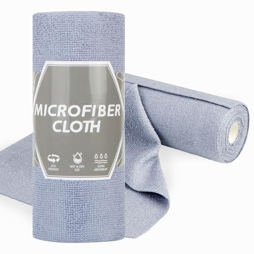 Acolidas Microfiber Cleaning Cloths Roll, Reusable & Washable, Absorbent Lint-Free Rags for Cars, Kitchen, Windows, and Household Cleaning