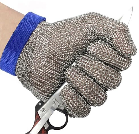 ARHEORMUH 304L Stainless Steel Mandolin Gloves, Adjustable Nylon Wristband Cut Proof Gloves, Easy To Clean Mandolin Glove(XS)