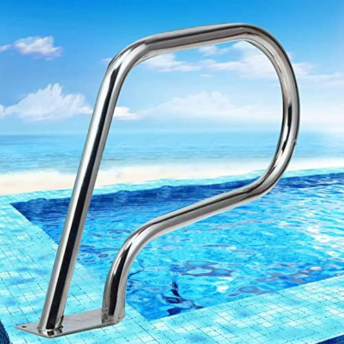 SFNIOKFG Handrail Pool Hand Rail 30×22 Pool Stair Railing,Inground Pools Handrails,3-Bend Pool Stair Rail,Full Set Accessories (thickness 1.5mm)