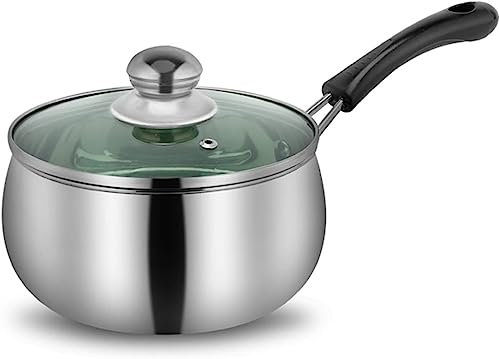 SBCGFY Saucepan with Lid, Saucepan,Mini Soup Pot Cookware, Milk Pan,Cooking pots,Restaurant Soup Pot Stainless Steel Milk Pan with Visible Glass Cover Nonstick Saucepan with Ant(One Color 18cm)