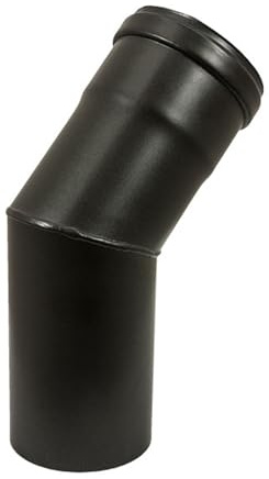 ALLINOX Curva Aperta 45° Acciaio Nero Per Stufa A Pellet Gomito Canna Fumaria (DN 80)