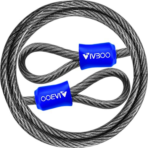 VIVBOO 1/2Inch Heavy-Duty Security Cable Lock with Loops 4FT/6FT/8FT/10FT