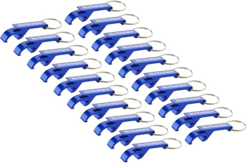 Flaschenöffner Schlüsselanhänger mit Name Wunschname Wunschtext personalisiert, Bieröffner mit Gravur, Bierflaschenöffner aus Aluminium mit Schlüsselring (100, blau)