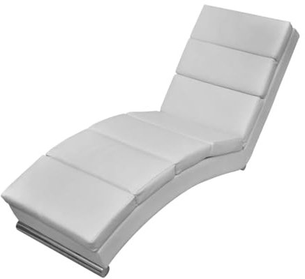 ShGaxin Chaiselongue, Relaxliege Wohnzimmer, Relaxsessel, Lesesessel, Ruhesessel, Schlafsessel, Weiß Kunstleder