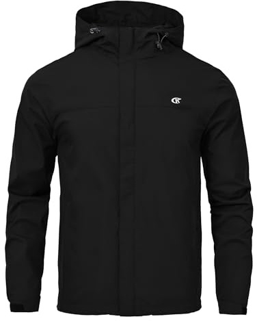Huayuzh Jacke Herren Softshelljacke Wasserdichte Atmungsaktiv Winddichte Regenjacke Leichte mit Kapuze Laufen Wandern