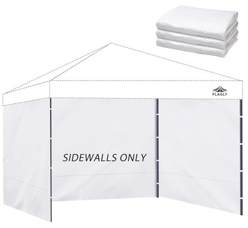 Parois latérales d'auvent instantanées pour Tente Pop-up de 3 x 3 m, matériau imperméable 300D pour événements en Plein air, cabines de fournisseurs et confidentialité (parois latérales Uniquement