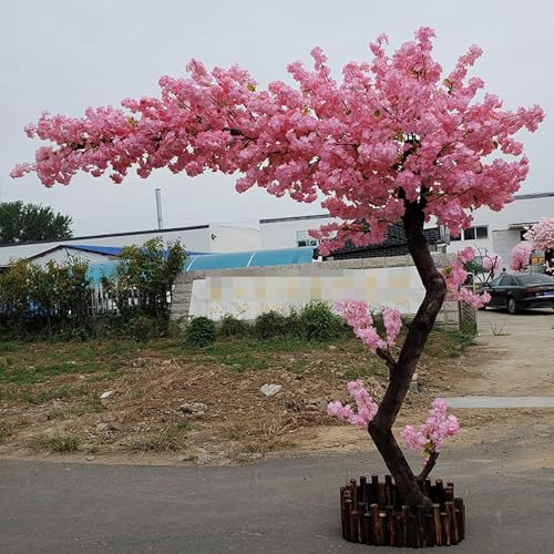 Cerisiers Roses Japonais - Cerisiers Artificiels - Simulation De Pêcher - Plantes De Jardin - Cerisier Pleureur - Superbe Arche De Fleurs pour Mariage, Arbre À Souhaits(1.8x1m/5.9x3.2ft)