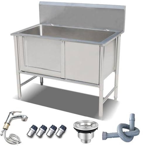 Stainless Steel Dog Bathing Station Pet Dog Washing Station Grooming Tub for Home Dog Bathtub for Large, Medium, Small Pets