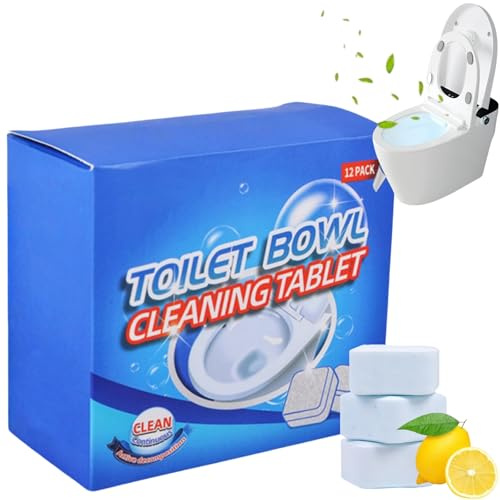 12PCS Toilet Cleaner,Toilet Bowl Cleaner Tablets,Toilet Cleaner Lime/scale Remover,Bleach Cleaner,Toilet Descaler Tablets,Bathroom Cleaning Products,Remove Dirt & Bad Odour,Wide Range of Applications