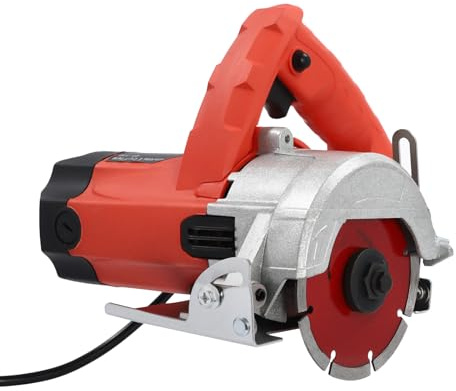 awolsrgiop Handkreissäge 1580W mit 13000 U/min, 110mm Steinschneider & Holzsäge mit Verstellbarer Schnitttiefe (0-34mm) und Winkel (0-45°), Inklusive 2 Sägeblätter, Rot