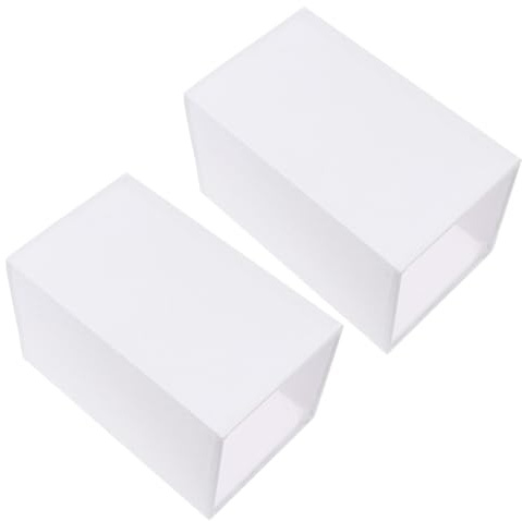 MUCKLILY 2 Paralumi Quadrati E27 e Ferro Bianco per Lampade da Terra e Cucina, Paralume Semplice e Moderno per Proteggere la Luce Stile Elegante