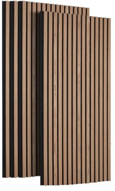 Wood Slat Acoustic Panels Faux Wooden Accent Wall Decor for Noise Reduction(Type 5)