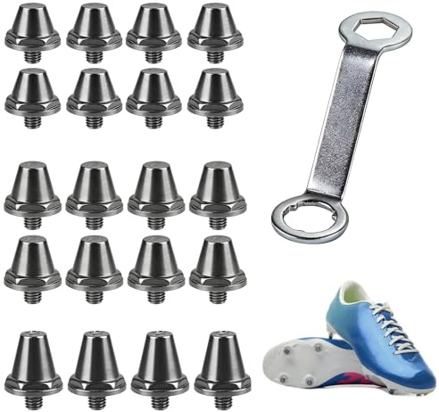 MIGUBIGU 20PCS Schraubstollen Fussballschuhe 11/13/15mm Aluminiumlegierung | Ersatzstollen, Fussballstollen, Fussball Stollenschuhe, M5-Gewinde für meisten Fu?ballschuhe, Stollen Fu?ballschuhe