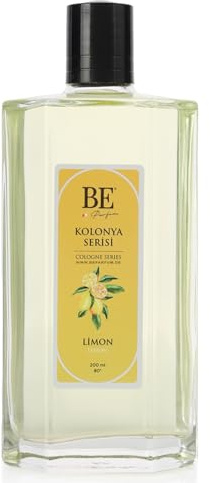 BE Parfum Eau de Cologne 200 ml – Klassisches Kölnisch Wasser (EDC) mit 80% Alkohol – Erfrischendes Duftwasser für Damen & Herren – Kühlend & Belebend – Kolonya (Zitrone)