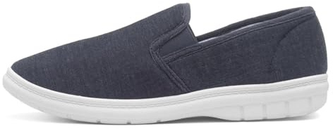 Hobos Mens Navy Slip On Twin Gusset Canvas Shoe