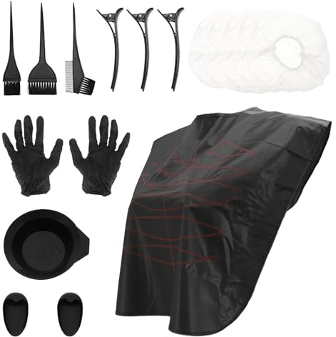 iplusmile Set de Herramientas Cepillo y Cuenco Profesional para Teñir el Cabello de Plástico Negro para Salón y Uso DIY