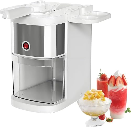 BOOZXCV Tritaghiaccio Professionale, Macchina elettrica per Granite da 200 W con Lame in Acciaio Inossidabile, Alta efficienza 80 kg/h, capacità 2,5 l, Ideale per Granite e Bevande ghiacciate.