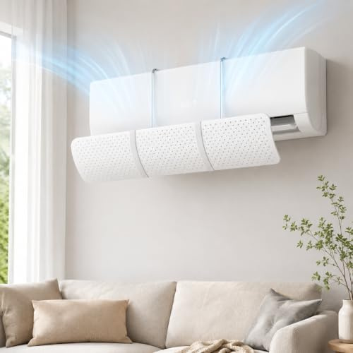 Deflector de Aire Acondicionado Universal, Ajustable y Retráctil para Pared, Evita el Soplado Directo, para Hogar y Oficina, Instalación sin Herramientas