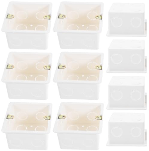 Healvian 10 Pezzi Scatole da Incasso Elettriche in Pvc Bianche Tipo 86, Resistente alla Pressione e Facili da Installare, per Pareti Nascoste e Impianti Domestici Colore Colore Casuale
