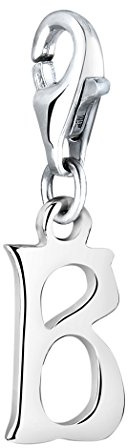 Nenalina Buchstabe B Karabiner Charm Anhänger Bettelarmband 925 Silber