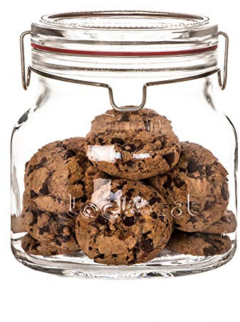 Luigi Bormioli Einmachglas 1,5 L LOCK-EAT, hochwertiges Bügelglas mit Gummidichtung, Einweckglas mit abnehmbarem Glasdeckel (Farbe: Transparent), Menge: 1 x Stück
