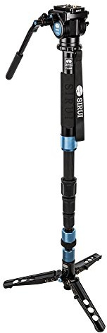 SIRUI P-224SR/VA-5 Einbeinstativ mit Standspinne und Videoneiger (20° neigbar, 360° drehbar) 10x Carbon