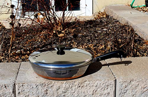 Revere Ware 12 Stainless Steel Copper Bottom Skillet Fry Pan with Lid