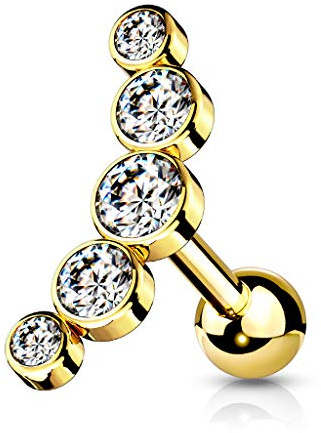 beyoutifulthings Knorpel Kristall-Bogen viele Farben Cartilage Piercing-s Tragus Labret Edelstahl Schraub-Verschluss