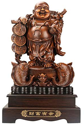 Siunwdiy Feng Shui Buddha Verzierungen Für Zu Hause, Lachen Buddha Figuren Home Office Dekoration Bless Wohlstand Und Reichtum Für Geschenk,A,Large