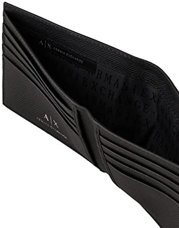 Armani Exchange A｜X ARMANI EXCHANGE Armani Exchange Plate Logo Saffiano-Leder Bifold Wallet schwarz