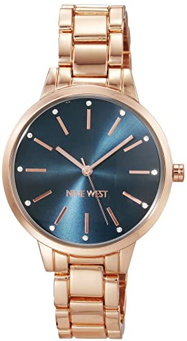 NINE WEST Women's Crystal Accented Bracelet Watch