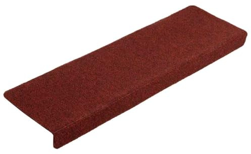 vidaXL Tappetini per Scale autoadesivi 5 pz 65x21x4 cm Bordeaux Rosso Bordo Rettangolare