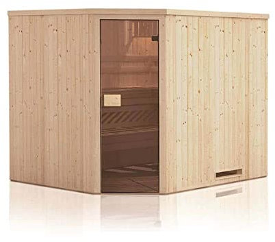 FinnTherm Innensauna Saunakabine Corner 2 Sitzbänke Wandstärke 40 mm
