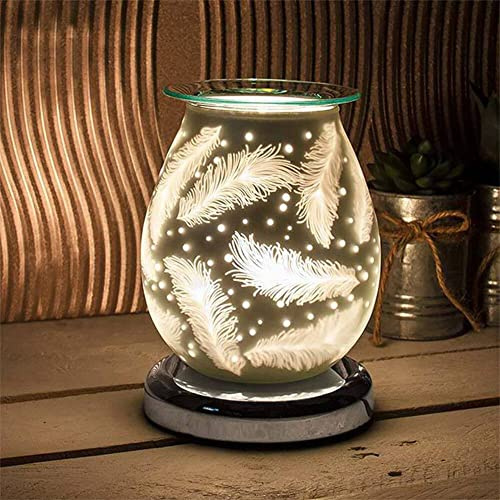 The Leonardo Collection Desire Aroma Lamp - Satin Finish - Feathers Design