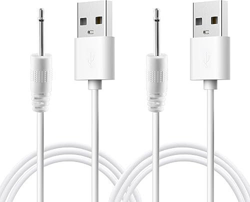 Xahpower USB Cavo di Ricarica, CC 2,5mm Cavo del Caricabatterie per Massaggiatore, 2PCS, Bianco