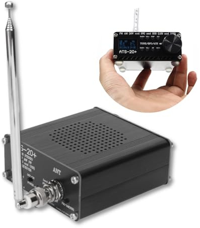 Vollband Funkempfänger, FM AM (MW SW) SSB Frequenz Funkempfänger Scanner mit Lautsprecher und Antenne,Aluminiumlegierung, Eingebauter 600 MAh Akku, für Zuhause Im Freien