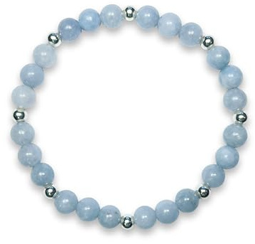 Aquamarin Armband Perlen echt 6mm mit Edelstahlperlen 4mm Silber Gold Roségold oder Ionisiert - Handmade Perlenarmband Selbstbewusstsein Liebe Glück Frieden - Spiritueller Schmuck Unisex