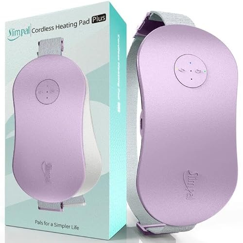 Slimpal Almohadilla Térmica, Cinturón Calefactor Menstruaciones Dolorosas | Portátil Inalámbrica Cinturón de Calefacción Recargable Eléctrico, Regalos para ella mujeres, chicas, esposas y mamá, Púrpura