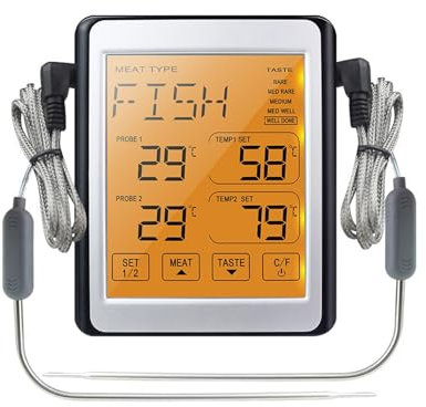 Sondas dobles, termómetro for horno, cocina, barbacoa, probador de temperatura de carne, Monitor for hornear azúcar, termómetros electrónicos digitales for alimentos (Color : B)