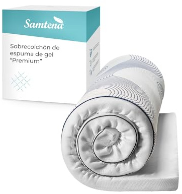 Samtena Matratzen Topper 80x200cm | Gelschaum | 5cm hoch | Edition Gel, Model Premium | Zertifiziert & ergonomisch für unbequeme Matratze, Boxspringbett & Gästebett | Mattress Topper 80x200