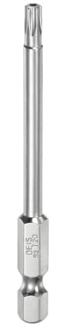 QUARKZMAN T20 Bit de Seguridad Torx 1/4 Vástago Hexagonal 3 Largo | Acero S2, Magnético Resistente a Manipulaciones Puntas de Estrella Destornillador Torx con Agujero de Conductor