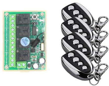 DC 12V 24V Fernsteuerungsschalter mit 50m Reichweite metall Fernbedienung 4-Kanal-Zugangskontrolle, elektromagnetische Sperre, Barriereschalter, Schwenkschalter