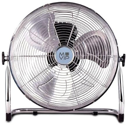 MUVIP Ventilador Industrial de Suelo 55W con 3 Velocidades – Potente y Eficiente con Aspas de Aluminio de 36 cm - Ideal para Talleres, Oficinas y Espacios Grandes - Rejilla de Malla Protectora