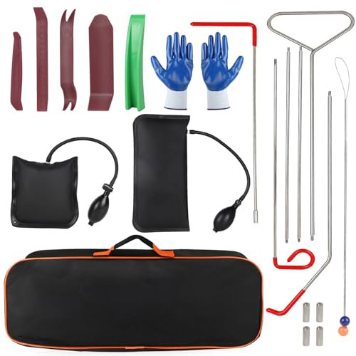 SWAWIS Herramienta Profesional para Coche con Pinza de Largo Alcance, Herramienta de Palanca Cojín de Montaje en Coche y Juego de Manoplas de Emergencia para Abrir Puertas y Ventanas del Coche