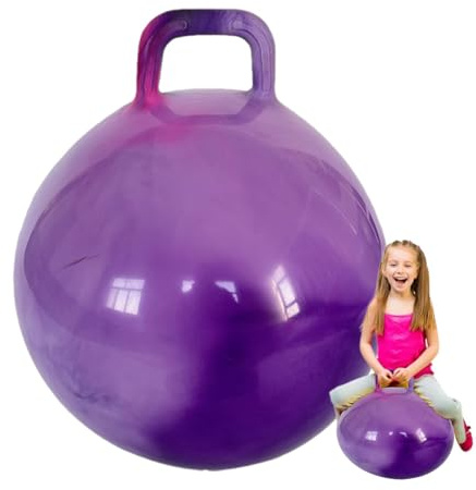 Tuxxjzm Bolas de rebote para niños,Bola de rebote con mango - Bola de salto colorida para niños que rebotan | Bola hinchable elástica inflable con mango para jardín doméstico