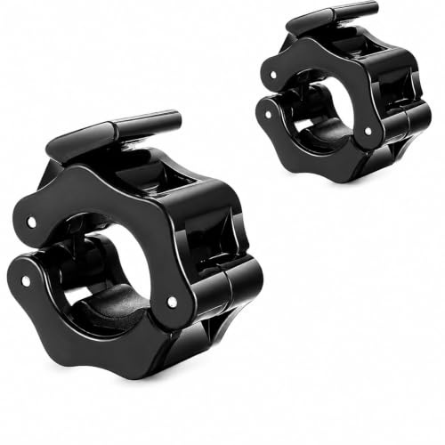 Kugooyi 2 Stück Hantelverschlüsse, Schnellverschluss Olympische Langhantel Barbell Klemmen Verriegelung für Workout Gewichtheben Training Schnellwechsel Hantelscheiben Fitnessstudio Zubehör (30mm)