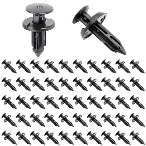 KOLZEMV 50 Pièces rivet plastique, clips de fixation voiture, Rivet en Plastique 6mm vélo Carénage Garniture Panneau Fixations Pinces Remplacement, Clips de Fixation pour Yamaha, Suzuki, Kawasaki